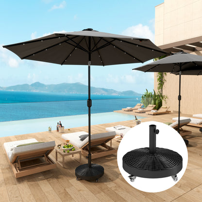 55 lbs Black Cement-Filled Round Umbrella Base