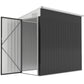 Outdoor Storage Shed Lean to Shed Outdoor Metal Tool Shed with Lockable Door and Air Vents, Dark Grey