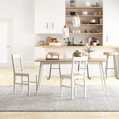 Slat Back Dining Chairs Set of 2 - White