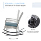 Outdoor PE Rattan Rocking Chair, Garden Glider Rocking Chair, Wicker Patio Chair Set with Armrest and Cushion, Grey