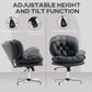 Computer Desk Chair, Armless Office Chair with Wide Padded Seat and Adjustable Height, Black
