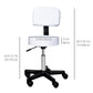 Rolling Stool with Wheels, Swivel Stool with Back Support, Adjustable Height, PU Leather Drafting Chair for Home Office, White