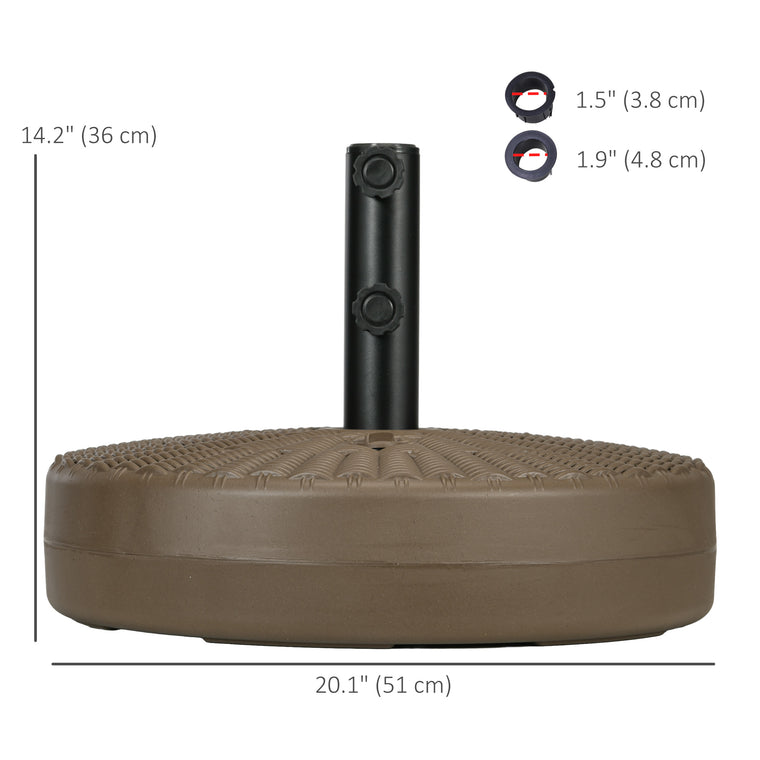 Brown Fillable Round Umbrella Base with Steel Pole