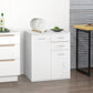High Gloss Sideboard with 2 Drawers and 2 Doors, Buffet Cabinet with Adjustable Shelf, Coffee Bar Cabinet with Storage, White
