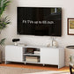 TV Stand for up to 65 Inch TV, Nordic Entertainment Center with 2 Cabinets and 2 Open Shelves for Living Room, White