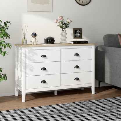 6-Drawer Dresser with Quiet Slides - White
