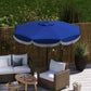 9FT Patio Umbrella Parasol, UPF 30+ Outdoor Market Umbrella with Crank, 8 Ribs, Push Button Tilt, Blue