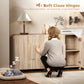 Sideboard Buffet Cabinet, 62" Modern Kitchen Storage Cabinet with Soft-Close Doors and Adjustable Shelves, Natural Wood