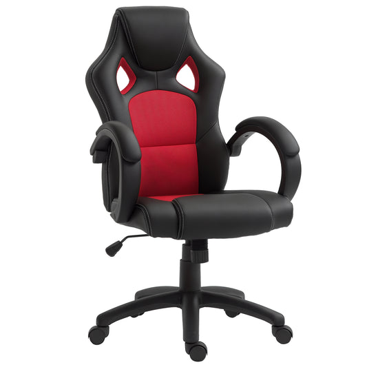 Racing Gaming Chair with Padded Headrest - Red
