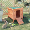 Orange Wooden Rabbit Hutch with Waterproof Asphalt Roof