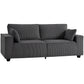 86" 3 Seater Sofa, Modern Corduroy Upholstered Couch, Dark Grey