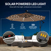 9.7' Khaki Cantilever Patio Umbrella with Solar Light