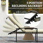 Chaise Lounge Chairs Outdoor, Set of 2 Wicker Patio Lounge Chairs with 5-Level Adjustable Backrest, Cushion