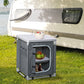 Camping Kitchen Station, Aluminum Camping Table Cook Cupboard with 2-Shelf and Carrying Bag for BBQ Party Picnics, Grey