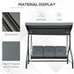 Convertible Patio Swing Bed with Canopy and Cushions, 3 Seater Porch Swing for Outdoor, Backyard, Garden, Beige