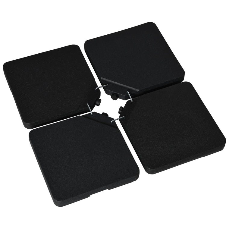 Black Set of 4 Parasol Base Stand Weights, Sand or Water
