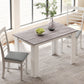 47" Kitchen Table for 4-6 People, Dining Table with Wood Effect for Dining Room, Grey