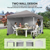 10' x 10' Grey Pop-Up Canopy with Sidewalls & Roller Bag