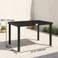 Aluminum Outdoor Dining Table for 6, Patio Rectangular Table, 47.2" x 35.4" x 29.1", Black