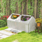 Portable Mini Tunnel Greenhouse Garden Warm House with 2 Windows Steel Frame PE Cover, 47" x 24" x 24", White