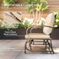 2-Person Outdoor Glider Chair, Patio Double Rocking Loveseat with Steel Frame and Cushions for Backyard, Garden and Porch, Khaki