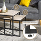 Nesting Coffee Table Set of 3, Modern End Tables with Black Metal Frame for Living Room Home Furniture, Natural