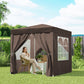 6.6'x6.6' Pop Up Canopy Tent with Sidewalls, Instant Sun Shelter Camping Gazebo with Carry Bag, Coffee