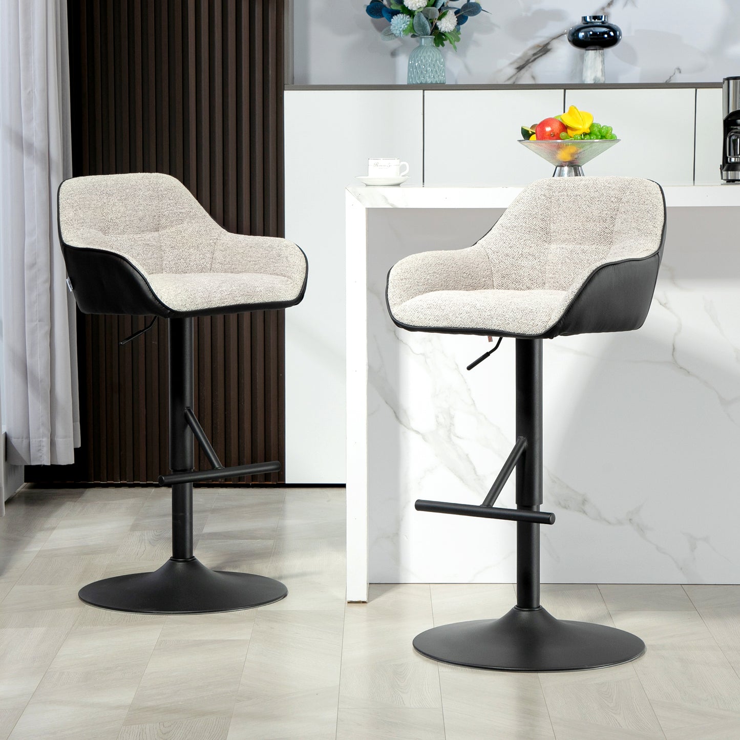 Swivel Counter Height Bar Stools Set of 2 with Back