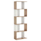 5-Tier Geometric Bookcase Display Shelf Storage Shelf Modern Room Divider Living Room Home Office Furniture, White