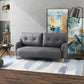 58" 2 Seat Sofa, Modern Love Seats Furniture, Upholstered 2 Seater Couch, Solid Wood Frame, Grey