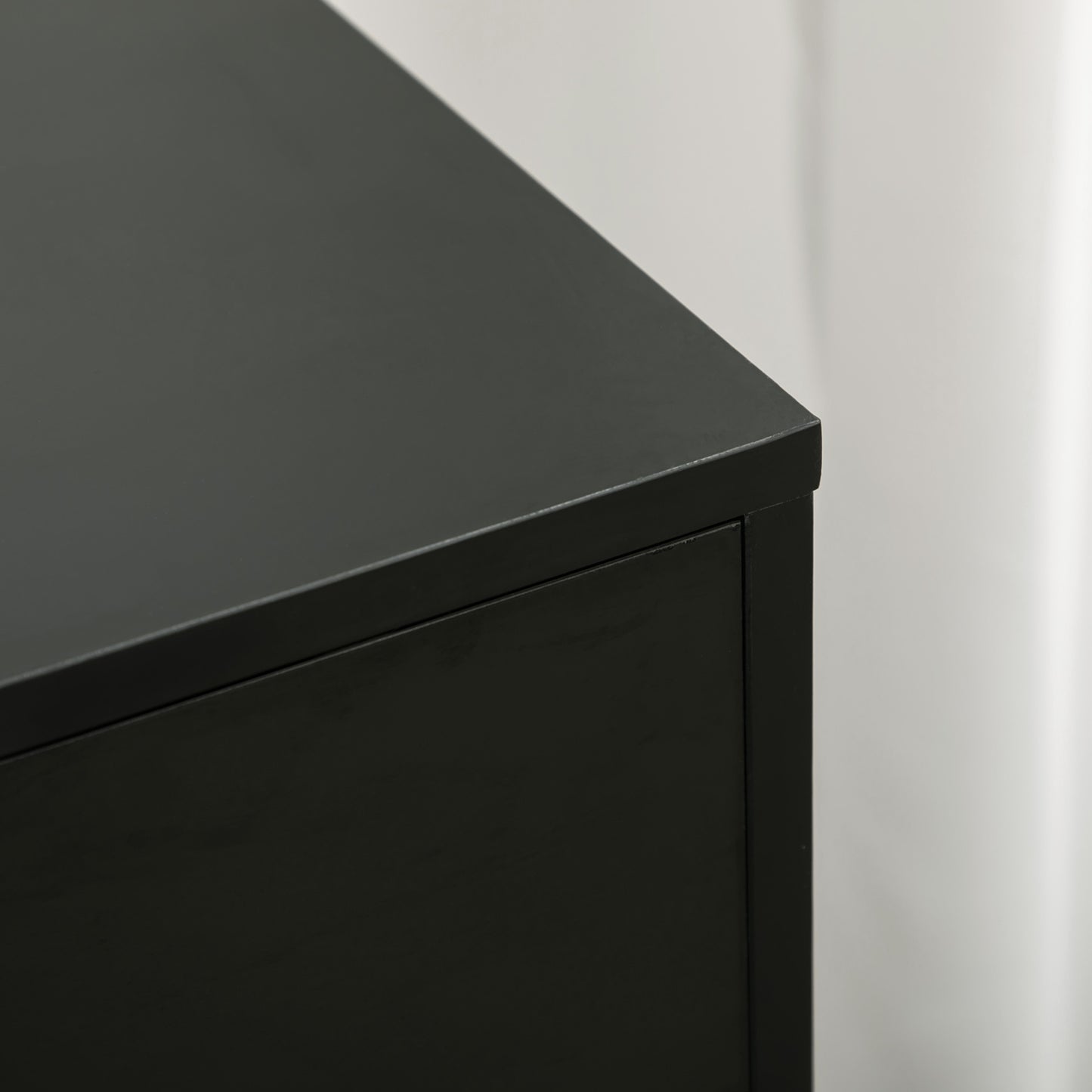 Lateral Filing Cabinet, 5-Drawers File Cabinet with Door and Adjustable Shelf, Mobile Office Storage Cabinet on Wheels, Printer Stand for Home Office, Black