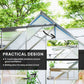 6' x 4' x 6.6' Walk-in Greenhouse, Polycarbonate Greenhouse with Adjustable Roof Vent, Base, Sliding Door, Clear