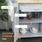 Rolling Kitchen Island Cart with Wood Top, Enough Storage Drawer Space with Towel Bar Rack Shelves, Portable Kitchen Utility Serving Cart Trolley on Wheels (Grey)