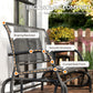 3-Seat Outdoor Glider Chair, Patio Rocking Chair, Steel Frame, Sling Fabric Seat for Garden, Backyard, Lawn, Grey