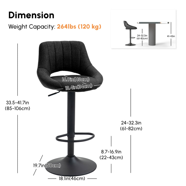 Swivel Counter-Height Bar Stools Set of 2