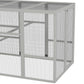 142" Outdoor Wooden Chicken Coop with Run, Ramps, Perches, Storage, Combinable Design for 6 - 10 Chickens, Grey