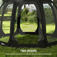 11' x 11.5' Screen Tent, Pop Up Camping Gazebo with Portable Carry Bag and 2 Doors, Black