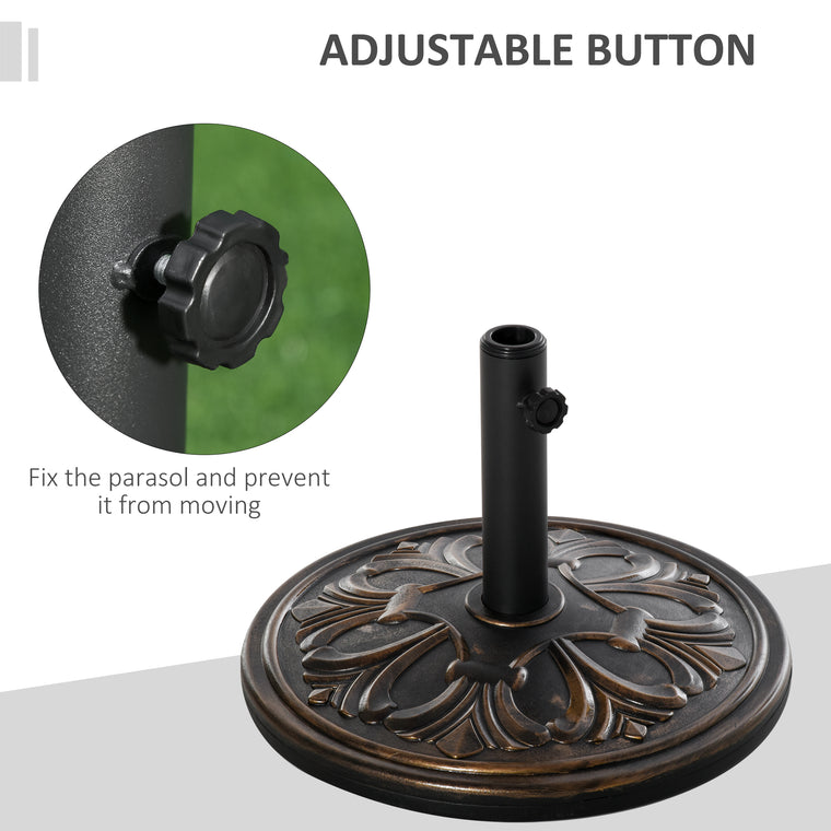 29 lb Bronze Concrete Round Umbrella Base, Heavy Duty