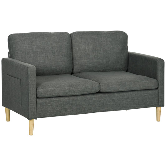 56" Loveseat Sofa with Side Pockets - Grey