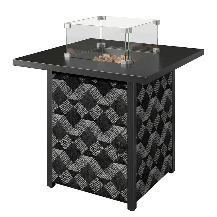 28-Inch Propane Fire Pit Table with Wind Guard
