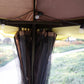 10 x 13ft Aluminum Frame Gazebo Canopy Double Tier Garden Shelter with Netting and Curtains, Coffee