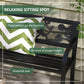 50" Outdoor Bench, Metal Frame Patio Loveseat with Floral Pattern Backrest, Cured Armrest, for Conservatory, Garden, Poolside, Deck, Black