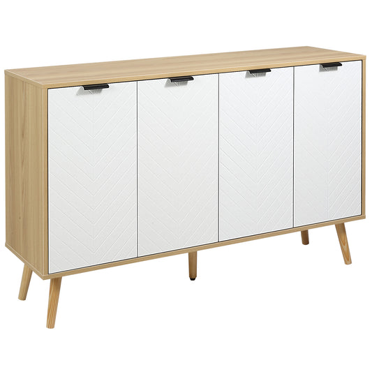 Sideboard Buffet with Adjustable Shelves and 4 Doors - Natural