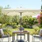 6.5x4ft Rectangle Patio Umbrella Aluminum Tilt Adjustable Garden Parasol Sun Shade Outdoor Canopy Cream White
