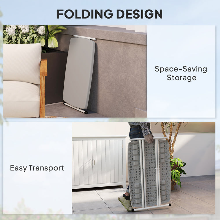 Portable Height-Adjustable Folding Side Table