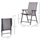 4-Piece Folding Chair Set for Relaxing on Patio Balcony Garden, Comfortable Outdoor Furniture with Armrests, Grey