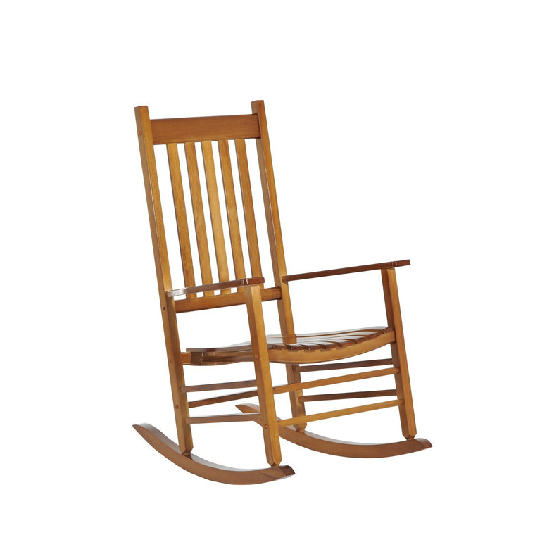 Natural Wooden Porch Rocking Armchair