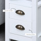 Slim End Table with 2 Drawers and Storage Shelf, Sofa Side Table for Living Room, Narrow Nightstand, White