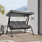 3-Person Patio Swing Chair with Canopy 3 Seater Porch Swing for Garden, Backyard, Poolside, Light Grey