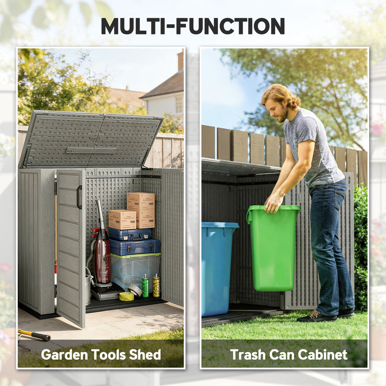 33 Cu.Ft Plastic Storage Cabinet with Flip-Top Lid